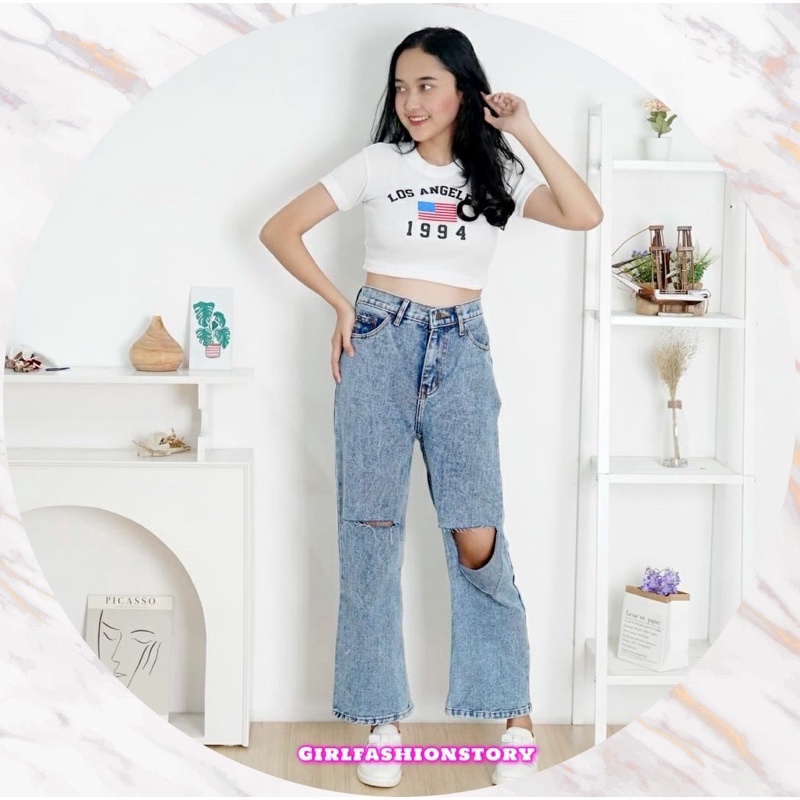 Bho - ZFS Áo Thun crop Top Tay Ngắn Giá Rẻ Cho Nữ NANDI / LA 1994