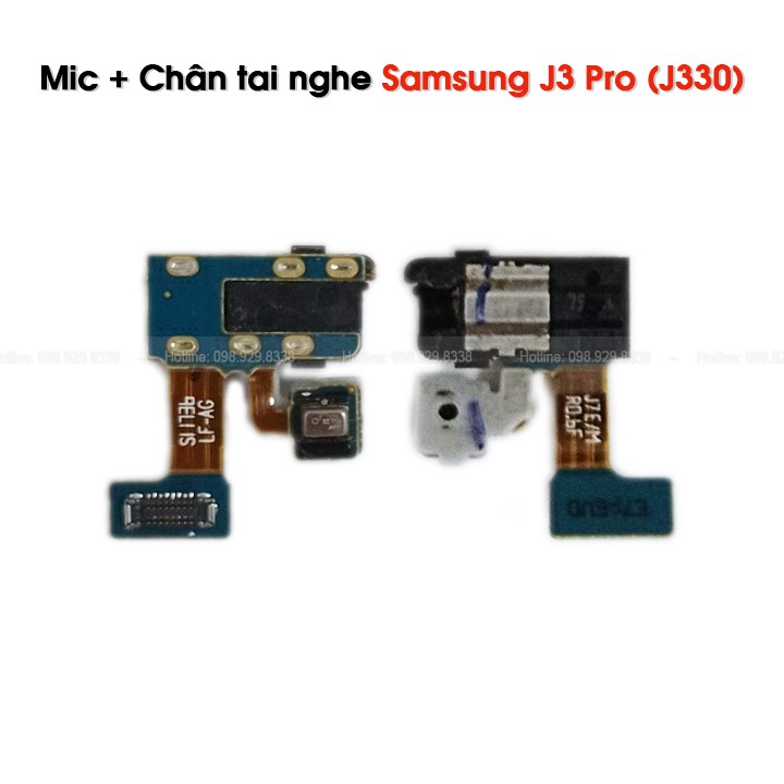 Mic và Chân Cắm Tai Nghe jack 3.5mm Samsung J3 Pro / J330 - Linh kiện zin bóc máy