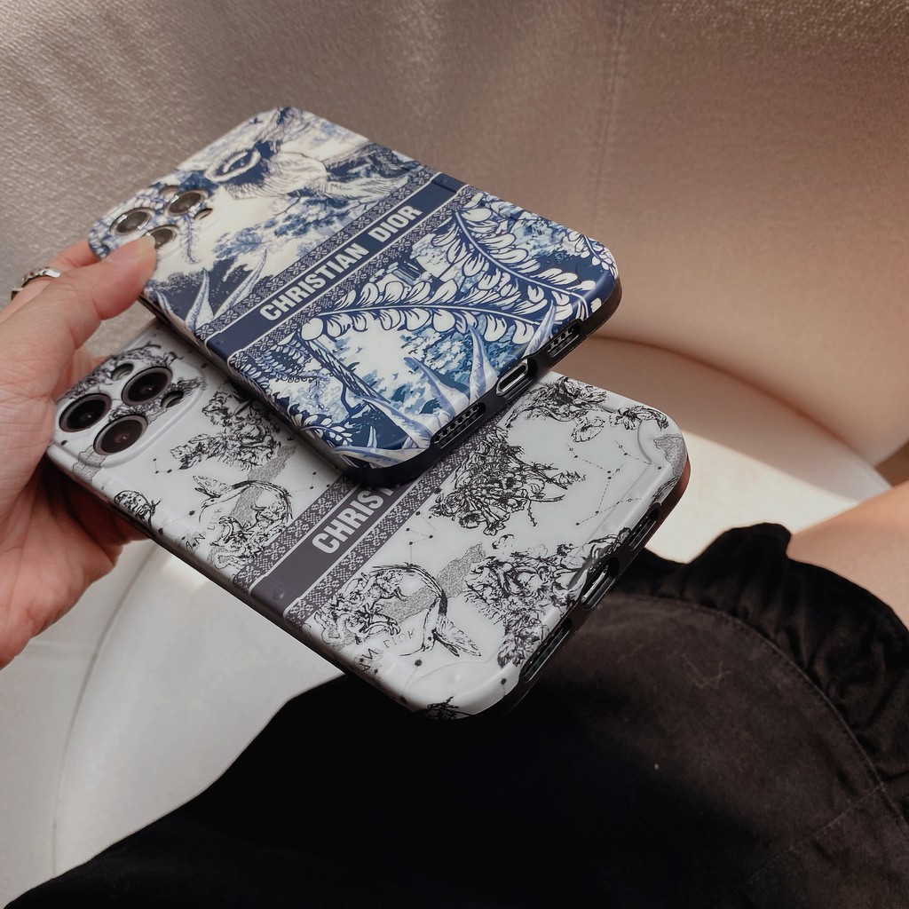 DIOR Ốp Điện Thoại Mềm Họa Tiết Hoa Phong Cách retro Cho iphonex / xs Xsmax 11 11Pro 11Promax 12 12Mini 12Pro 12Promax