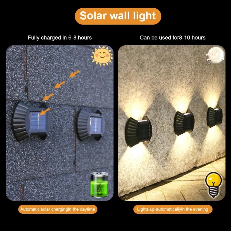 Đèn LED Năng Lượng Mặt Trời Chống Thấm Nước Chiếu Sáng Lên Xuống Và Dưới Cho Hàng Rào Sân Vườn