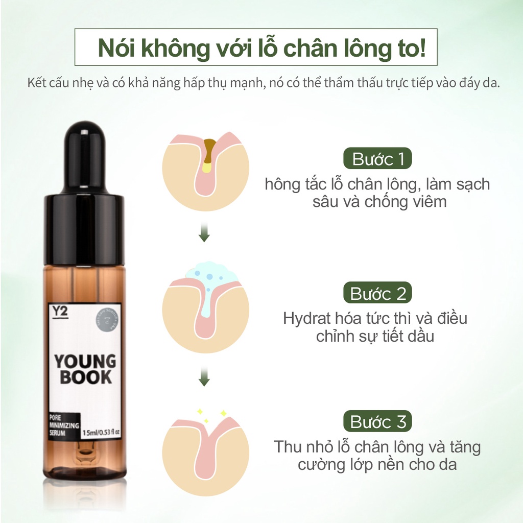 Tinh chất Youngbook thu nhỏ lỗ chân lông kiểm soát dầu làm mịn da thể tích 15ml | BigBuy360 - bigbuy360.vn