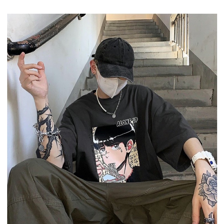 Áo phông nam nữ ,áo thun tay lỡ form rộng shopcossi chất cotton in hình chữ nhật