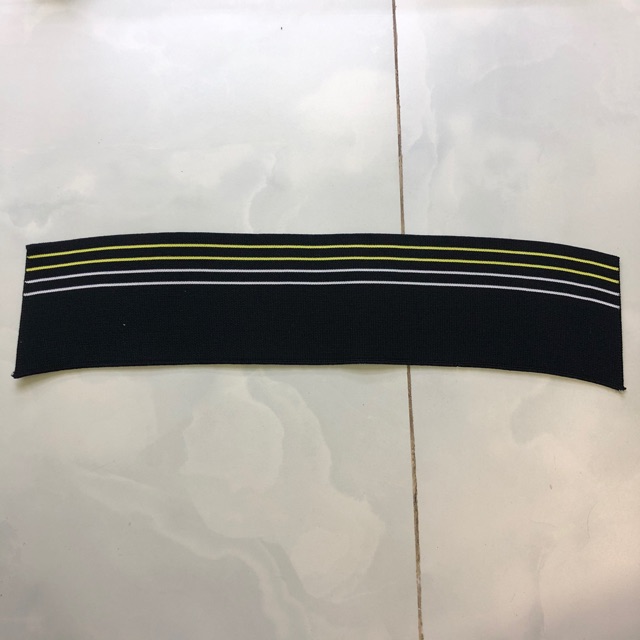 1 Cái Cổ Áo Polo Màu Đen Sọc Vàng Trắng Bản Rộng 8,5F (8,5cm) Nhiều Cỡ Hàng Công Ty