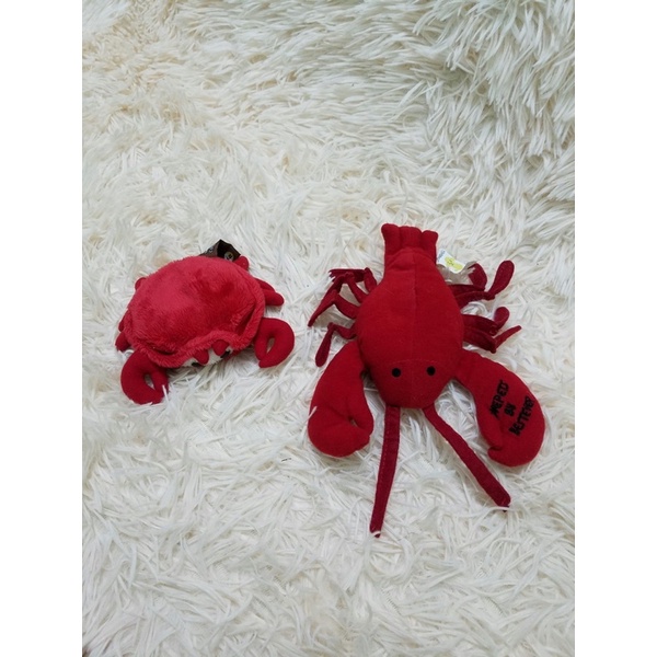 Gấu bôm con cua , tôm hùm nhồi bông