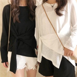 Áo thun nữ vạt chéo hàn quốc- (oder)