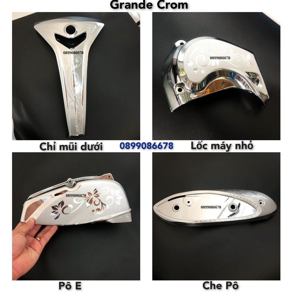 Phụ kiện Ốp trang trí, bảo vệ Yamaha Grande 2019, 2020, 2021 Crom, Chrome