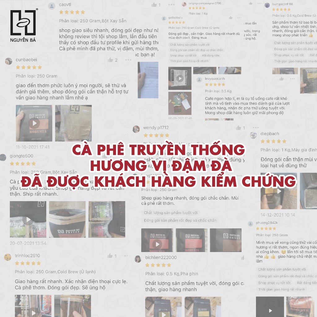 Cà phê nguyên chất ROBUSTA HONEY Nguyễn Bá Coffee - cafe rang xay nguyên chất dùng PHA PHIN, PHA MÁY, COLD BREW | BigBuy360 - bigbuy360.vn