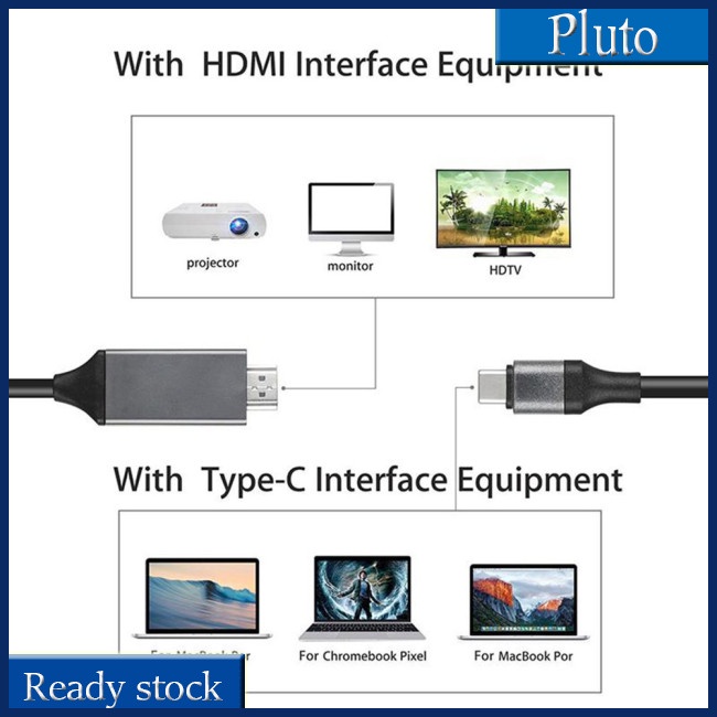 Mới Cáp Chuyển Đổi USB Type-C Sang HDMI HDTV 4K 30HZ Độ Nét Cao
