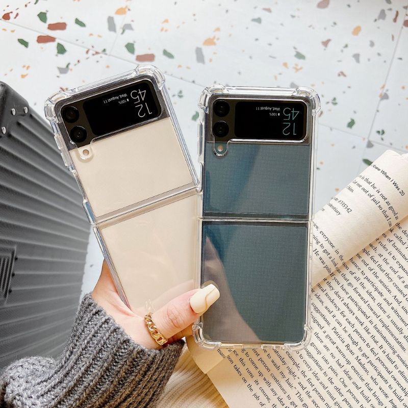 Samsung Z Flip 5 / Z Flip 4 / Z Flip 3 5G / Zfip 3 5G _ Ốp lưng cứng viền dẻo chống sốc 4 góc bảo vệ máy