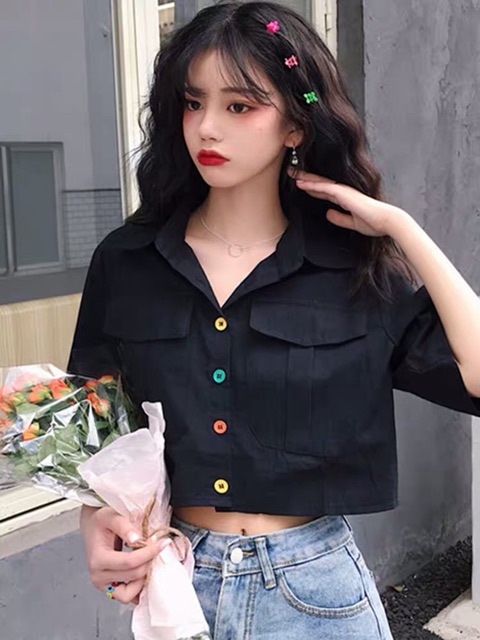 Các mẫu áo sơmi croptop nữ