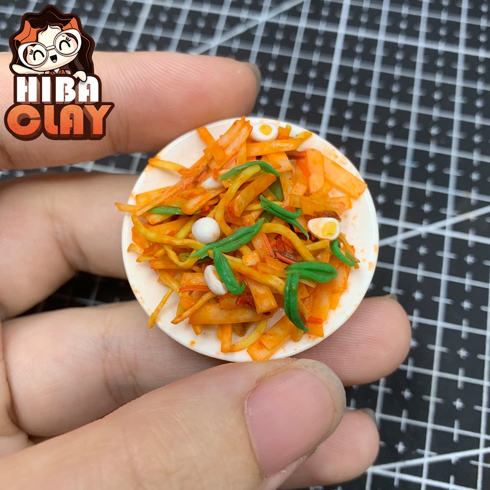 Đĩa BÁNH TRÁNG TRỘN minifoof, đồ ăn tí hon, đồ ăn mini mô hình cho búp bê DIY