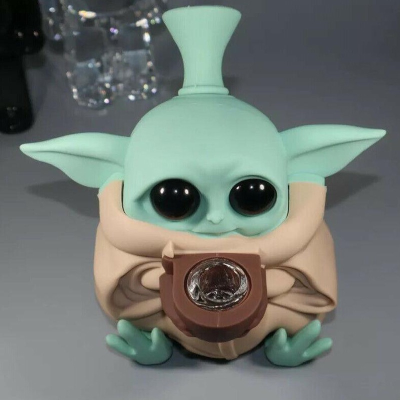 Dụng Cụ Hút Thuốc Silicone 14CM Chống Thấm Nước Hình Nhân Vật Hoạt Hình Yoda