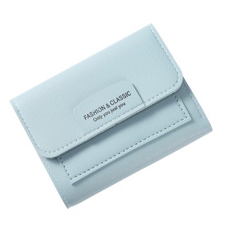 Ví Ngắn Da Pu Màu Trơn Phong Cách Hàn Quốc Cho Phụ Nữ