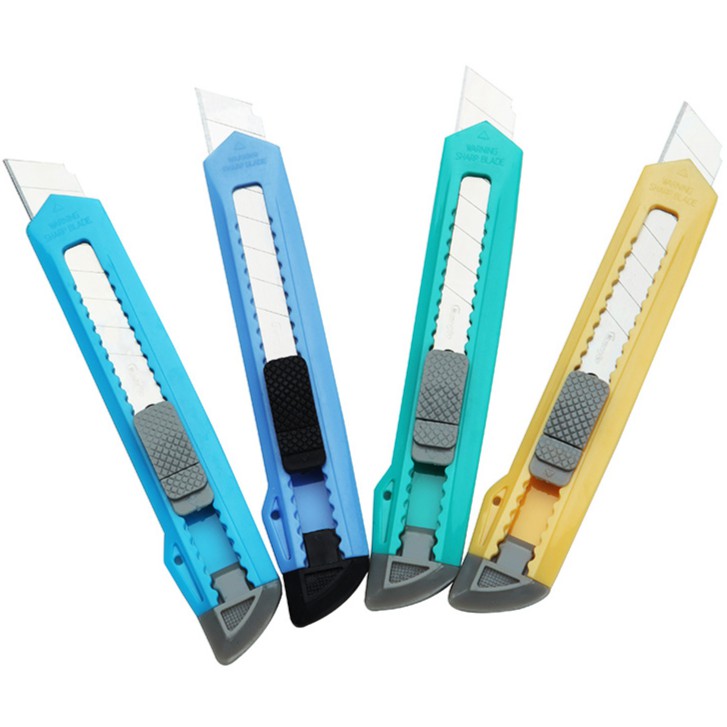 Dao rọc giấy lớn cầm tay lưỡi thép bản 18mm bén nhọn cán nhựa an toàn, dao rạch trổ gọt giấy cắt vải dấy thùng băng keo