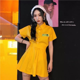 Set váy nữ màu vàng siêu cute