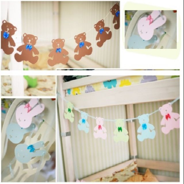 Dây trang trí thỏ, gấu xinh xắn