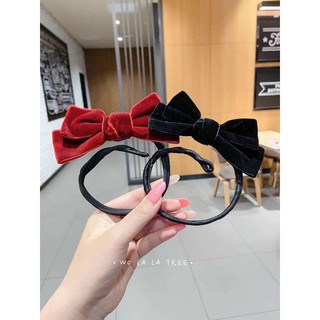 cột tóc xoắn nơ nhung