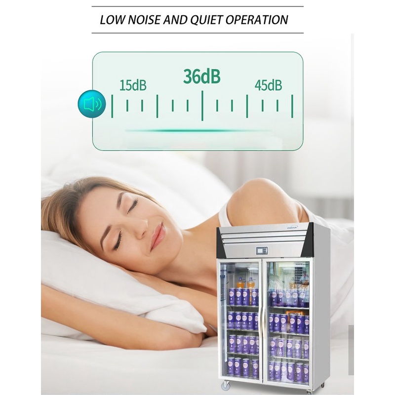 Tủ mát đựng nước ngọt, trưng bày trái cây giá rẻ cho cửa hàng, siêu thị-Dung tích 1100L 3 cánh