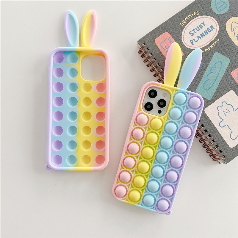 Ốp Điện Thoại Silicon Mềm Hình Tai Thỏ Cho for iphone 11 12 Pro Max Xr Xs Max 7 8 Plus Se 2020