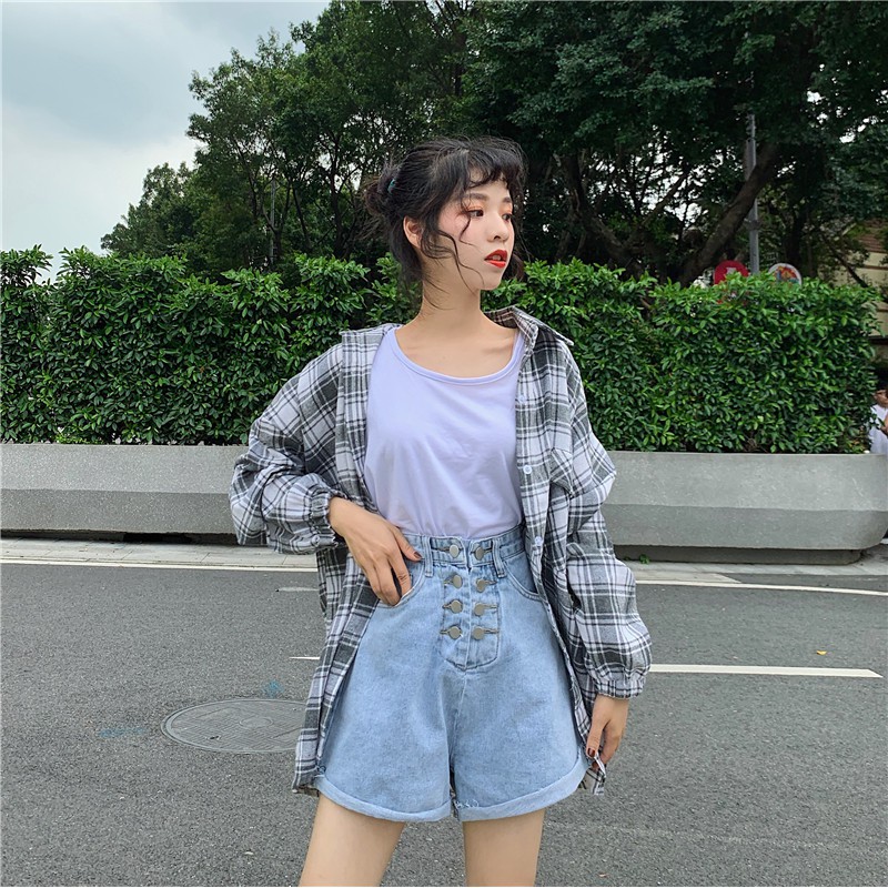 [Hàng có sẵn] Quần shorts jean nữ Ulzzang Quảng Châu QNJ94 | BigBuy360 - bigbuy360.vn