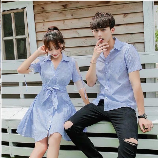 Đồ Đôi- Áo sơ mi nam_ váy sơ mi nữ