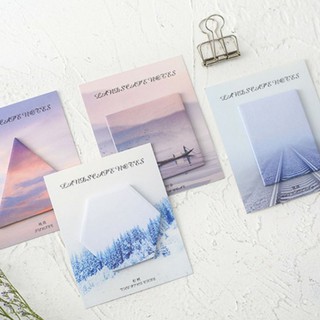 Giấy note phong cảnh - Giấy ghi chú hình bầu trời galaxy - Phụ kiện Pé Mèo