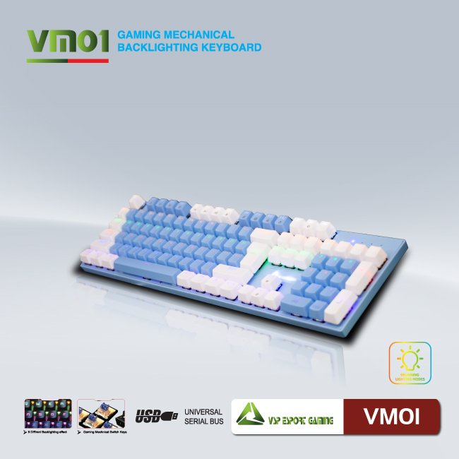 Bàn phím cơ Full-size 104 Phím VSP VM01 - Hàng chính hãng