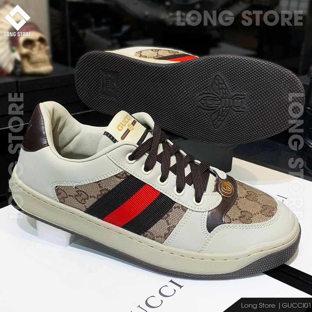 Giày thể thao nam đẹp sneaker đế cao chất da cao cấp tăng chiều cao 3cm LONGSTORE GUCCI01-04