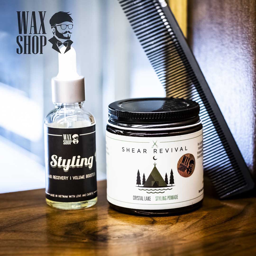 Sáp Vuốt Tóc Crystal Lake Styling Pomade⚡[Chính Hãng]⚡ Siêu Giữ Nếp tới 24 Tiếng, Tặng Kèm Pre-Styling Oil và Lược Sấy