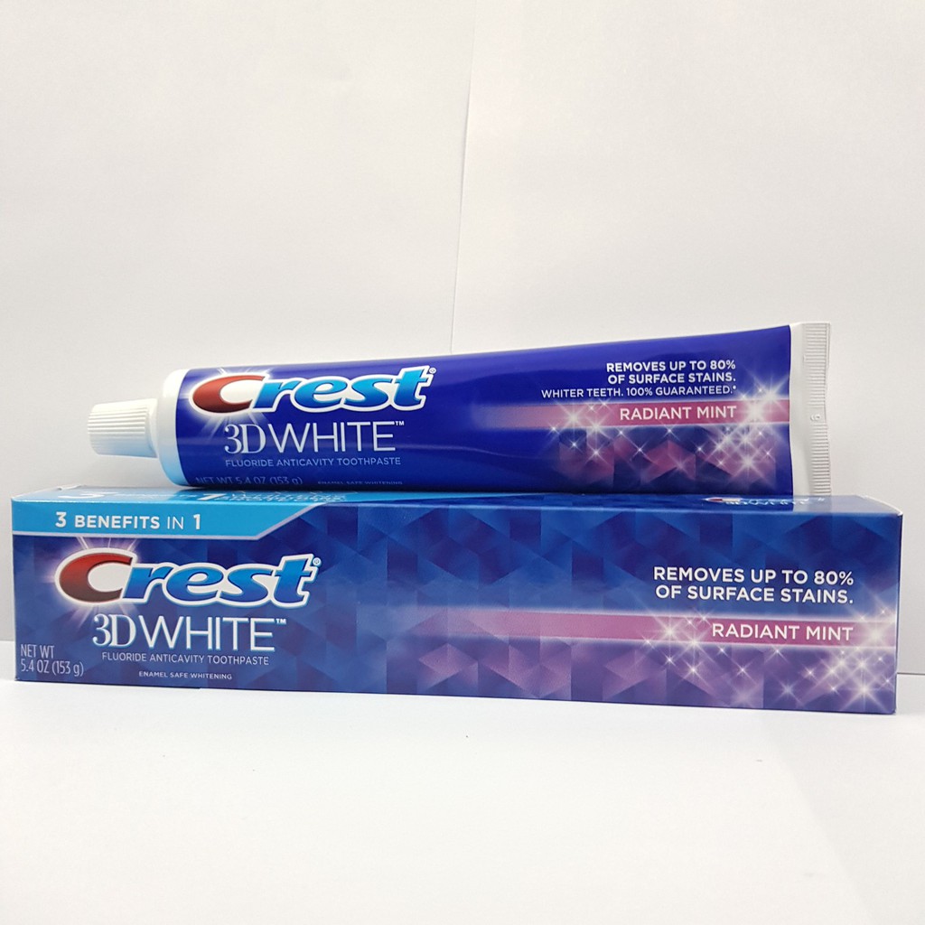 Kem Đánh Trắng Răng 3D Crest White USA Tím