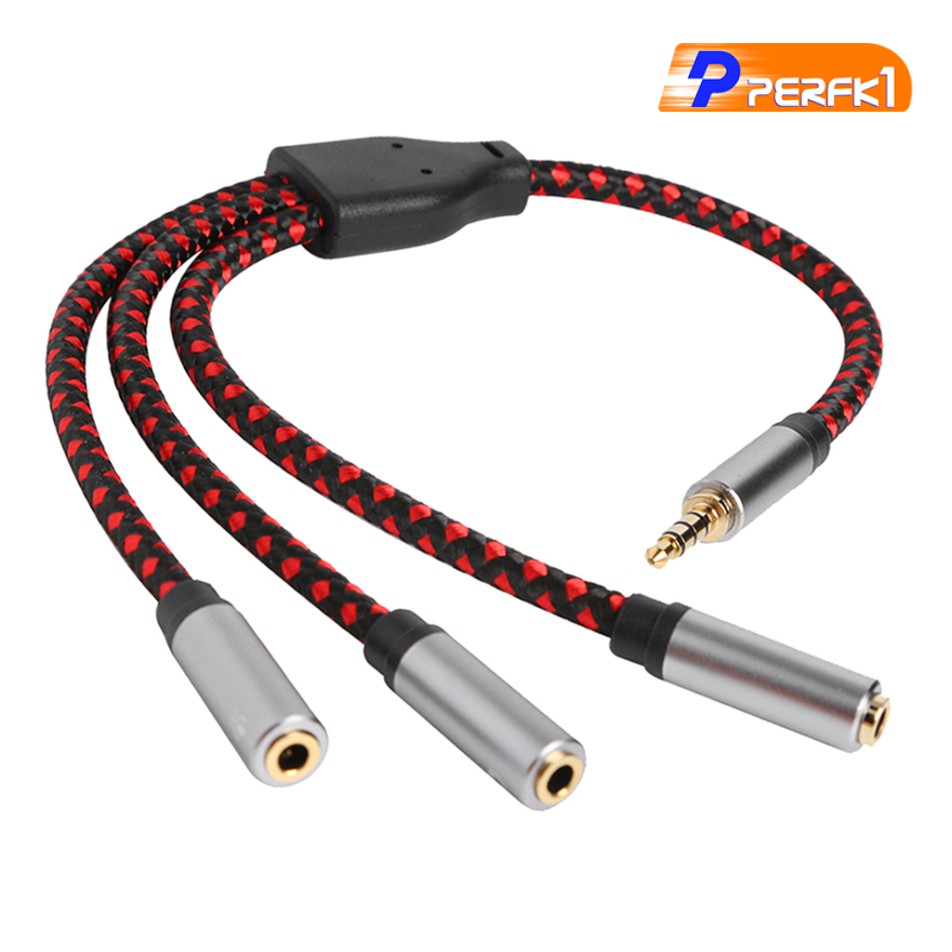 Dây cáp chia 3 cổng âm thanh 11.8 "3.5Mm đầu cắm sang 3x cổng cắm
