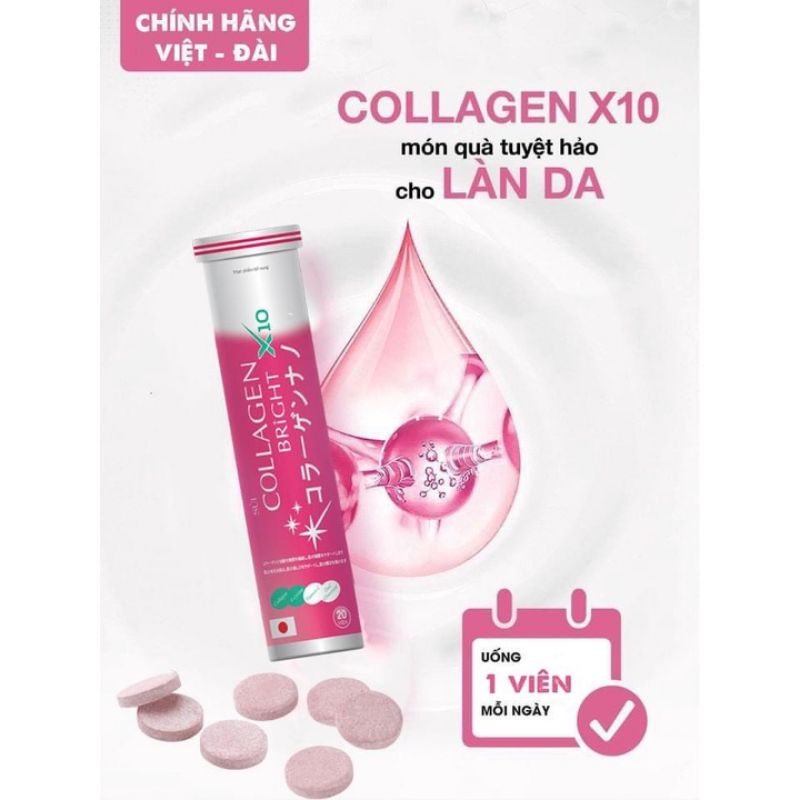 Viên Sủi Collagen Trắng Da, Giảm Nám, Tàn Nhang