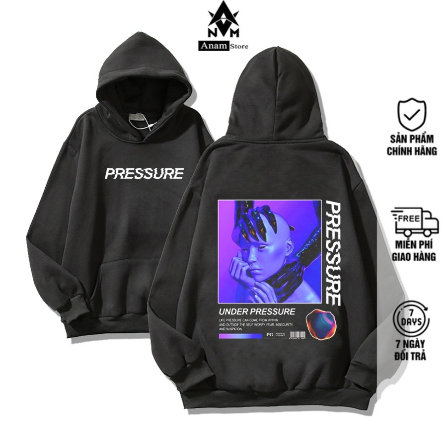ÁO HOODIE FORM RỘNG NAM NỮ PRESSURE