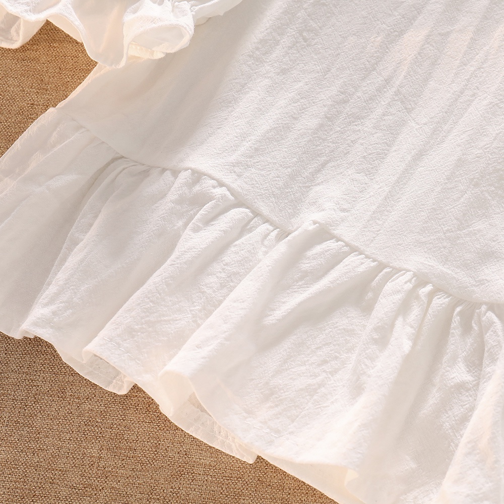 NUZIRO  Áo Crop Top Tay Ngắn Phồng Cổ Búp Bê Thời Trang Cho Nữ