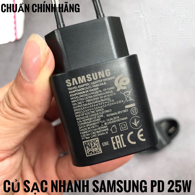 Củ Sạc Nhanh Samsung 25w PD - Bóc Máy S10 5G