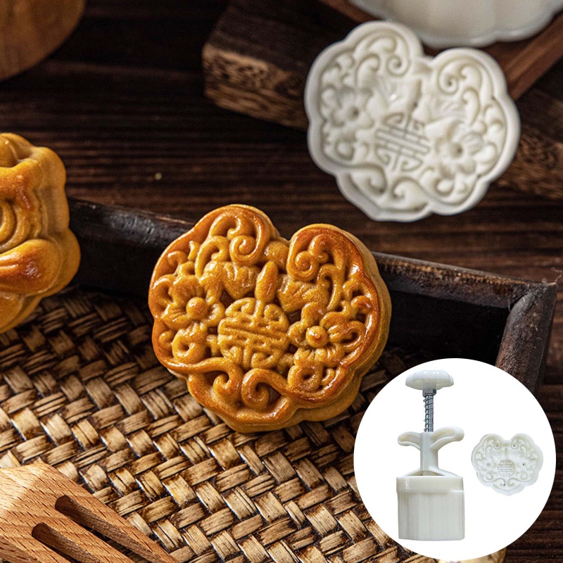 Khuôn Nhựa Làm Bánh Trung Thu Hình Ổ Khóa 50g DIY