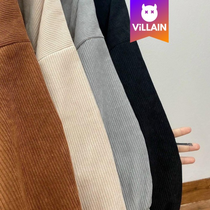 Áo Sơ Mi Nhung Gân Tăm Dáng Dài From Rộng Nam Nữ - Villain | BigBuy360 - bigbuy360.vn