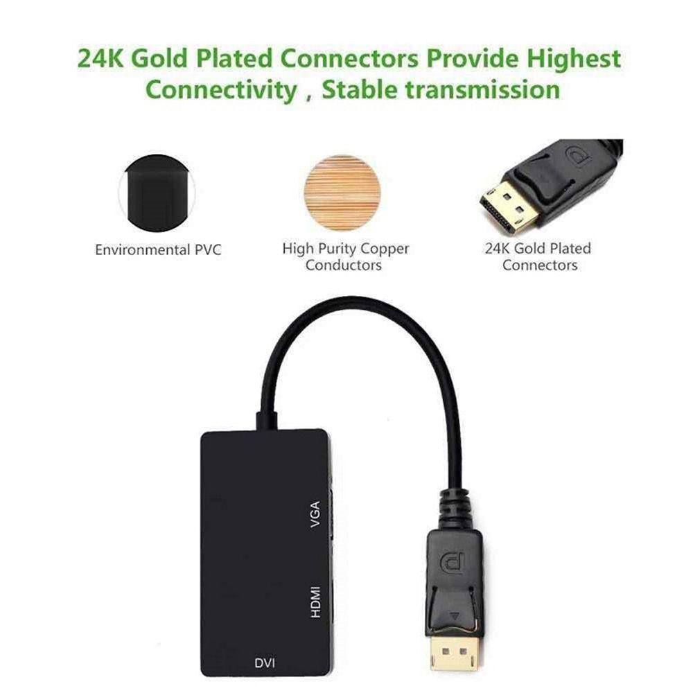 MYRONGVN Cáp ChuyểN ĐổI DP Sang HDMI / DVI / VGA 1080P