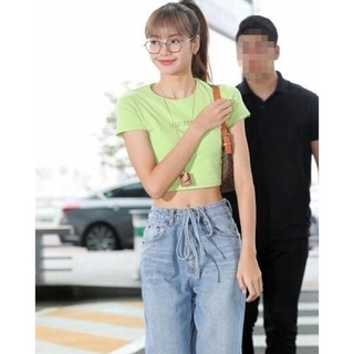 Quần Jean thắt nơ eo Lisa BLackpink