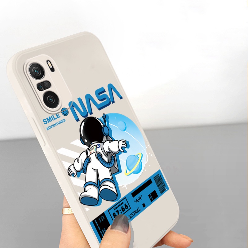 Ốp Điện Thoại Viền Vuông In Hình NASA Cho Redmi Note 11 9C 11S Redmi 10C 10A 10 Prime 5G POCO M4 Pro X3 GT F3 C31 X4 Pro