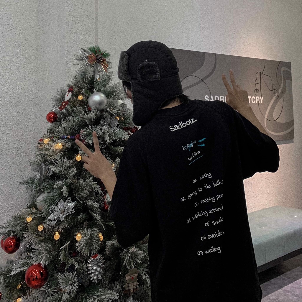 KHẨU TRANG TRƠN 2 MÀU ĐEN TRẮNG DÙNG CHO MÁo thun nam nữ Unisex tay lỡ form rộng Sadboiz Saddino khủng long internet