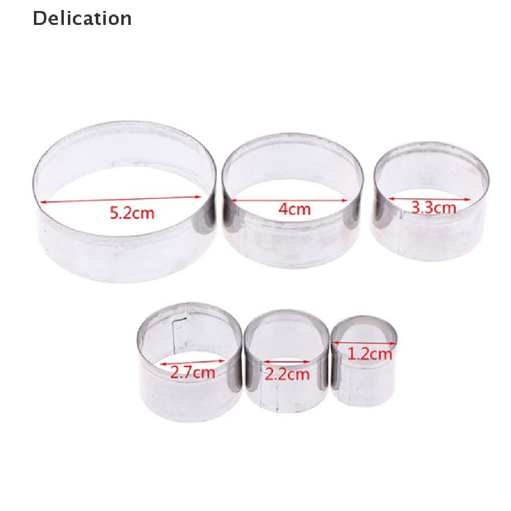 Bộ 6 Khuôn Cắt Bánh Mousse Bằng Thép Không Gỉ Tiện Dụng