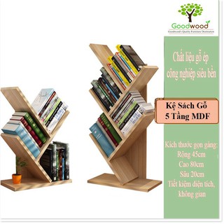 Kệ Sách Gỗ 3 Tầng Hình Xương Cá Gỗ MDF- Kệ Sách Xương Cá