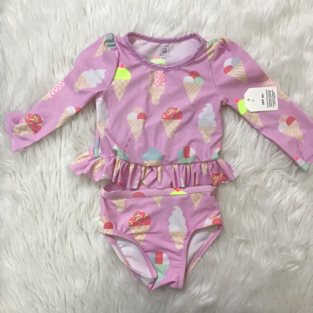 Áo bơi bikini ice cream hồng GAP size 18-24m UPF 40+ _hàng chính hãng Anh