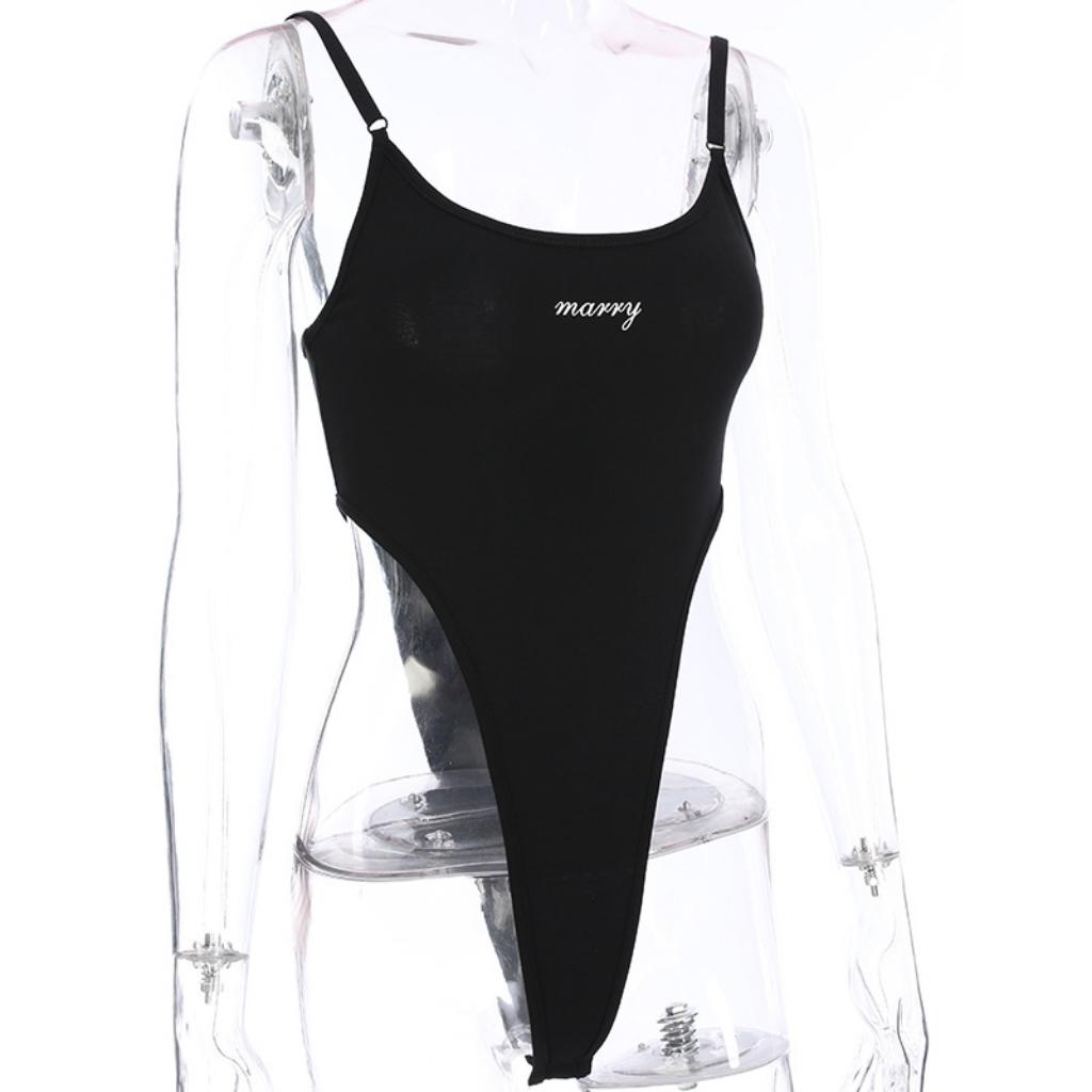 Áo bodysuit 2 dây thêu chữ Marry, Áo liền quần khoét eo GenY siêu xinh | BigBuy360 - bigbuy360.vn