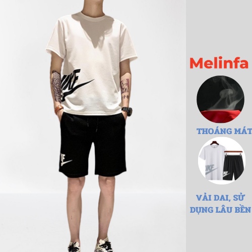 Bộ đồ thể thao nam, bộ quần áo cộc nam, Bộ nam mùa hè chất vải thun co giãn thoáng mát mã VABD0083