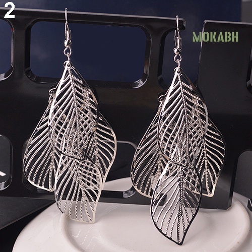 [Thời Trang] Bông Tai Móc Hình Lá Rỗng Đính Tua Rua Phong Cách Baroque Cổ Điển Cho Nữ