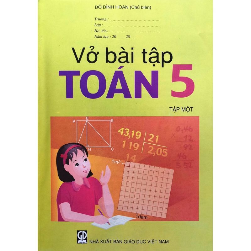 Toys, Vở bài tập toán lớp 5 tập 1 ( bao kính, dán nhãn)