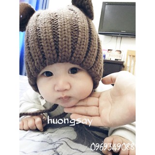 Mũ len cho bé hình gấu M-02