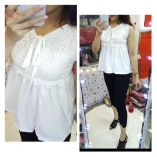 Áo baby doll phối ren